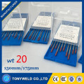 Électrode de soudage au tungstène dans les tiges de soudure wt20 2.4 * 150 électrode Thoriatedtungsten